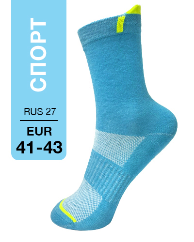 403 High. Носки Спорт. RUS 27/EUR 41-43 (голубые)