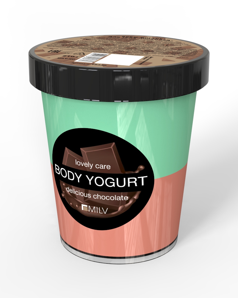 Крем-йогурт двухцветный "Шоколад". 210 г