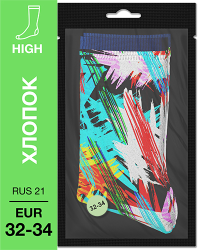 107 High. Носки детские Хлопок. K-04 RUS 21/EUR 32-34