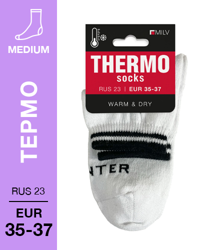 201 Medium. Носки женские Термо. RUS 23/EUR 35-37 (белые)
