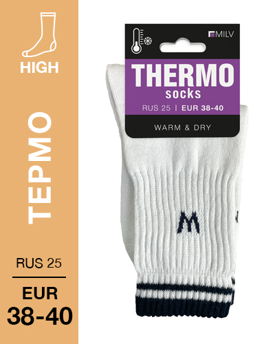 202 High. Носки женские Термо. RUS 25/EUR 38-40 (белые)