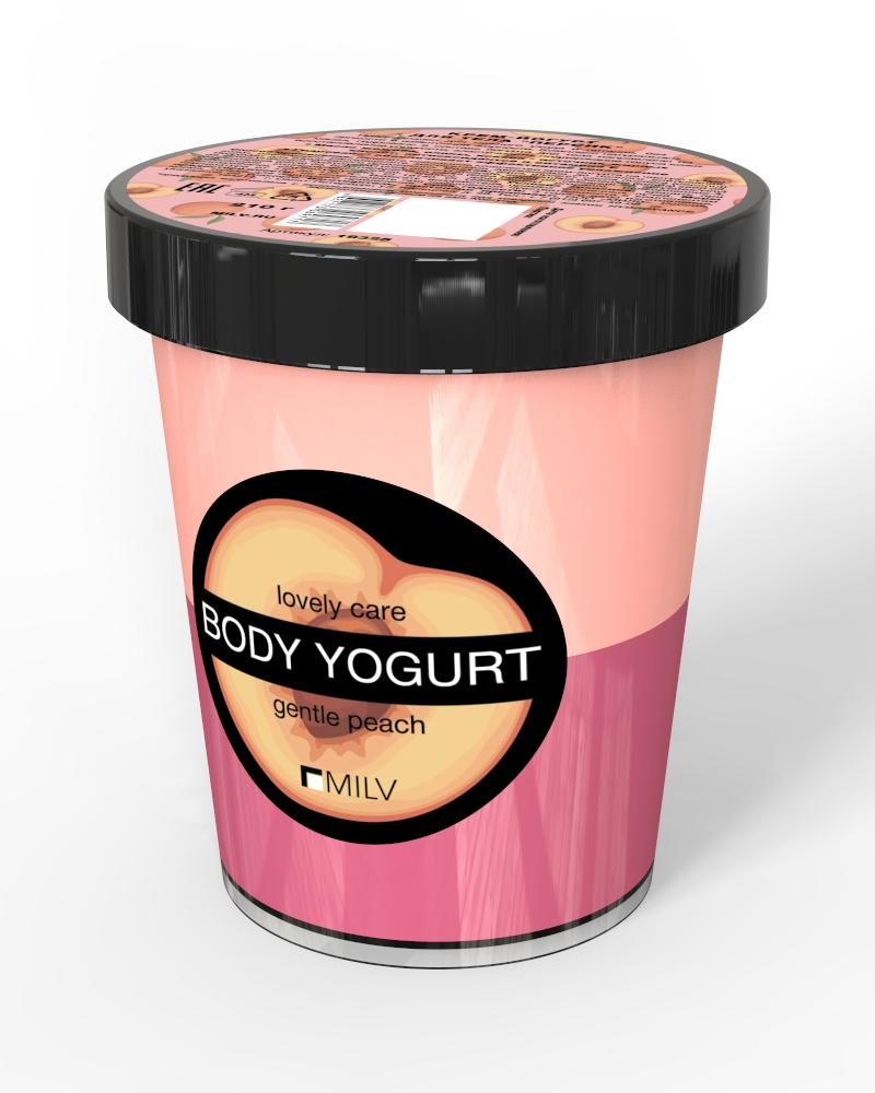 Крем-йогурт двухцветный "Персик". 210 г