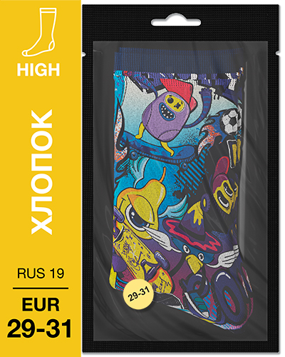 107 High. Носки детские Хлопок. K-19 RUS 19/EUR 29-31