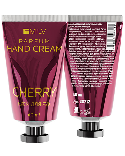 Парфюмированный питательный крем для рук и тела с живицей. CHERRY. 40 мл