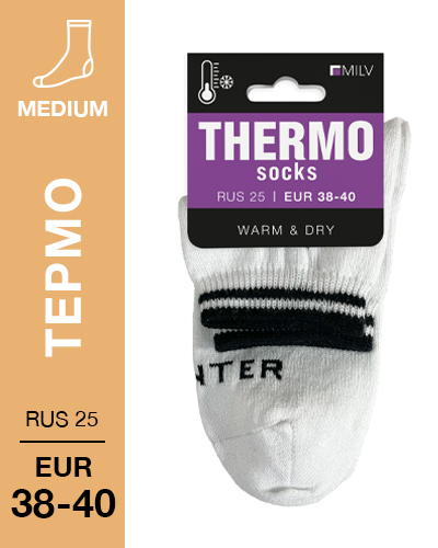 201 Medium. Носки женские Термо. RUS 25/EUR 38-40 (белые)