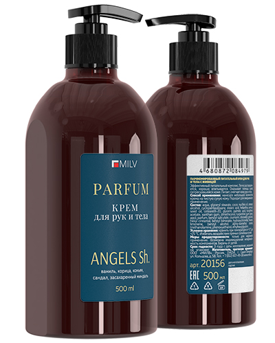 Парфюмированный питательный крем для рук и тела с живицей. ANGELS Sh. 500 мл
