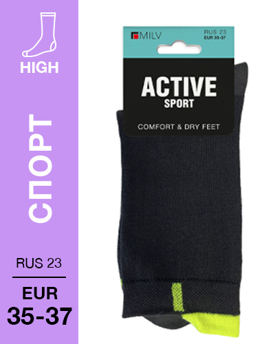 403 High. Носки Спорт. RUS 23/EUR 35-37 (черные)