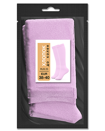 105 Гольфы до колен хлопок. RUS 25/EUR 38-40 (розовые)