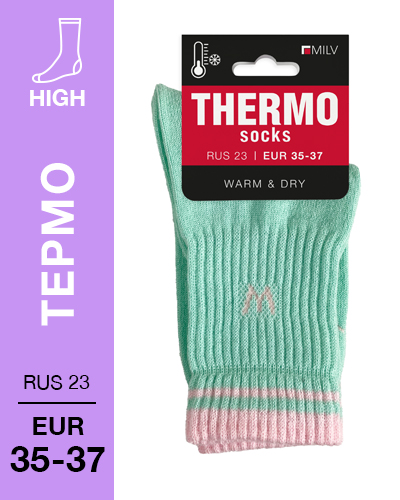 202 High. Носки женские Термо. RUS 23/EUR 35-37 (мята)