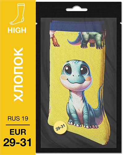 107 High. Носки детские Хлопок. K-07 RUS 19/EUR 29-31