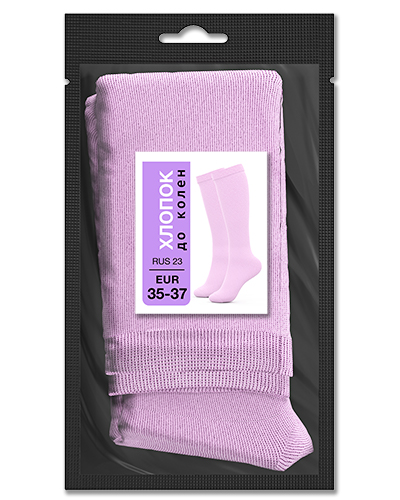 105 Гольфы до колен хлопок. RUS 23/EUR 35-37 (розовые)