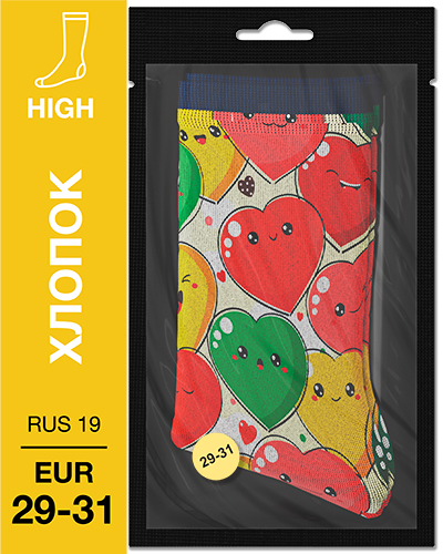 107 High. Носки детские Хлопок. K-16 RUS 19/EUR 29-31