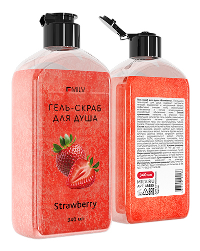 Гель-скраб для душа "STRAWBERRY". 340 мл