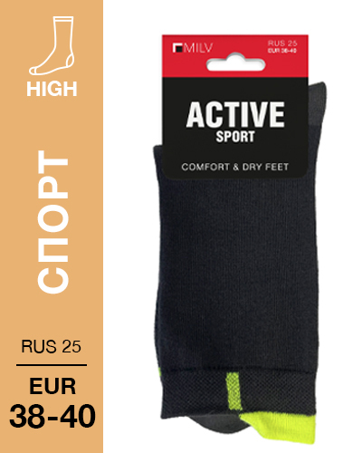 403 High. Носки Спорт. RUS 25/EUR 38-40 (черные)