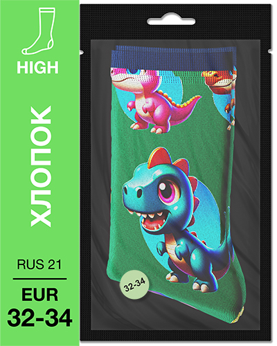 107 High. Носки детские Хлопок. K-06 RUS 21/EUR 32-34