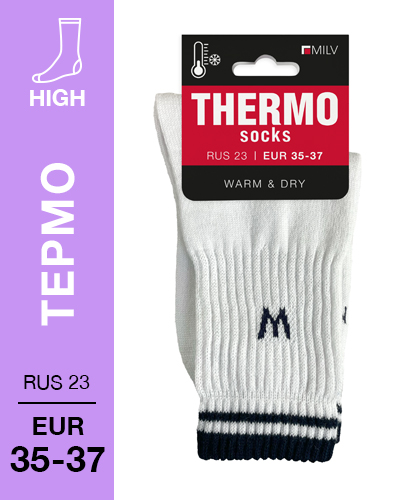 202 High. Носки женские Термо. RUS 23/EUR 35-37 (белые)