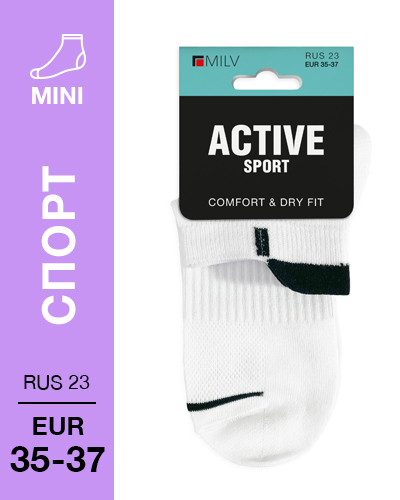 402 Mini. Носки Спорт. RUS 23/EUR 35-37 (белые)