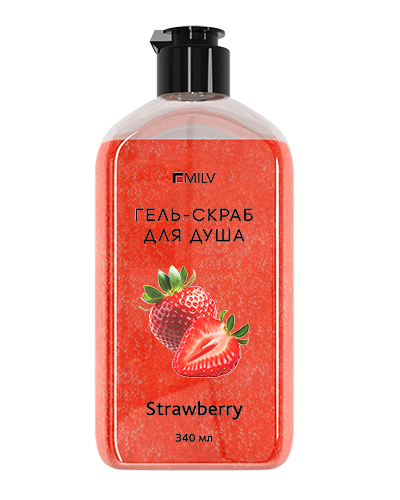 Гель-скраб для душа "STRAWBERRY". 340 мл