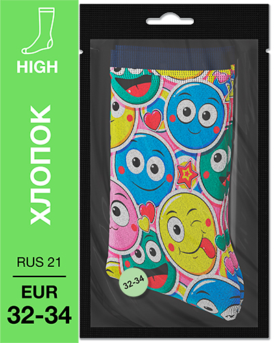 107 High. Носки детские Хлопок. K-17 RUS 21/EUR 32-34