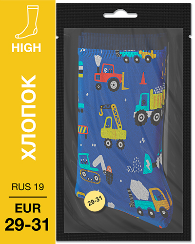 107 High. Носки детские Хлопок. K-18 RUS 19/EUR 29-31